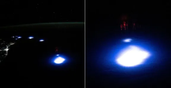 ¿Qué? Astronauta de la NASA captó extraño fenómeno de "duendes rojos" sobre la superficie de la Tierra