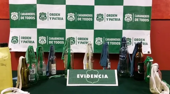 Carabineros intercepta a individuos con artefactos incendiarios en La Serena