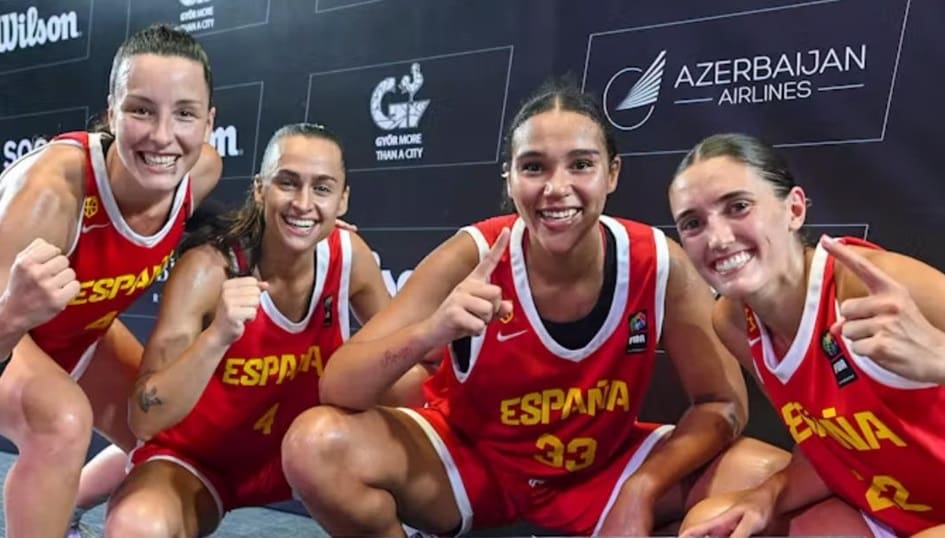 La canasta que ha dado la victoria a España en el 3x3 de Bakú