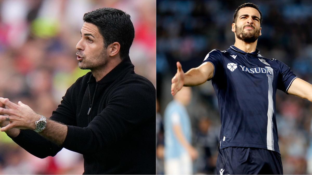 Mikel Arteta y Mikel Merino